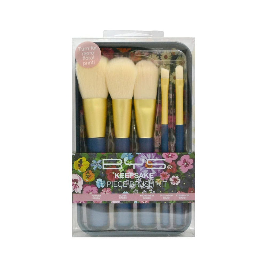 BYS Makeup Brushes In Keepsake Tin Ditsy Floral 5pc