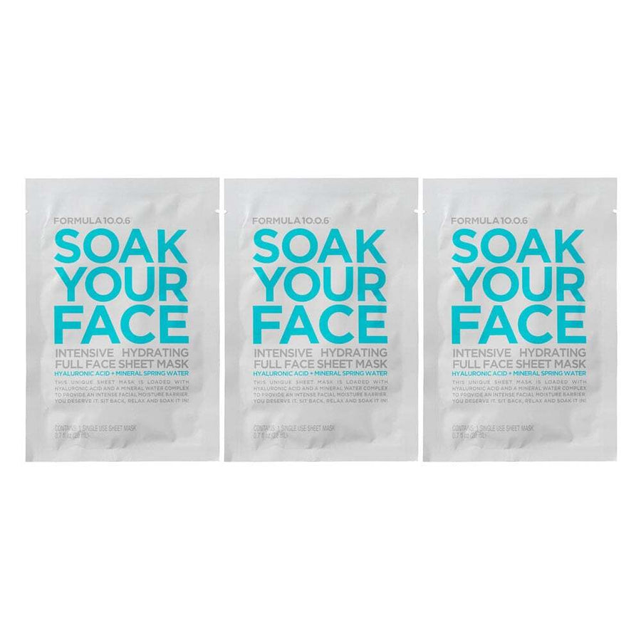 3x Formula 10.0.6 Soak Your Face Intensive Hydrating Sheet Mask 1pk