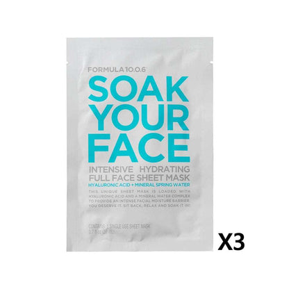 3x Formula 10.0.6 Soak Your Face Intensive Hydrating Sheet Mask 1pk
