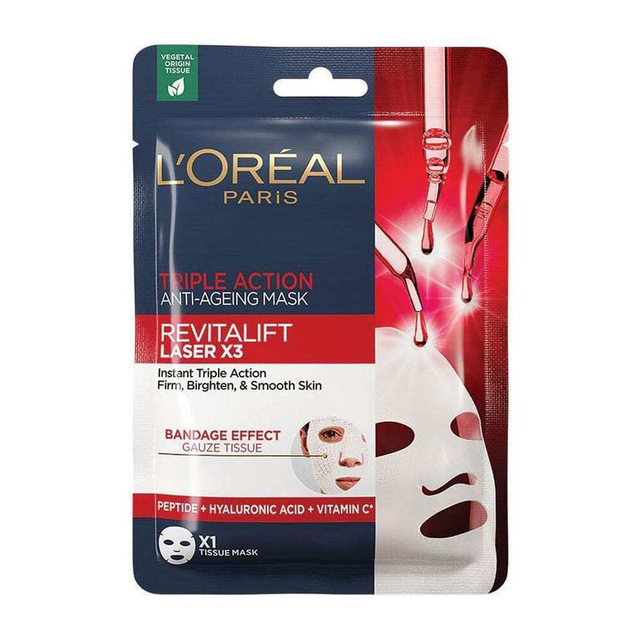 L'Oreal Triple Action Tissue Mask Revitalift Laser 1pk 28g