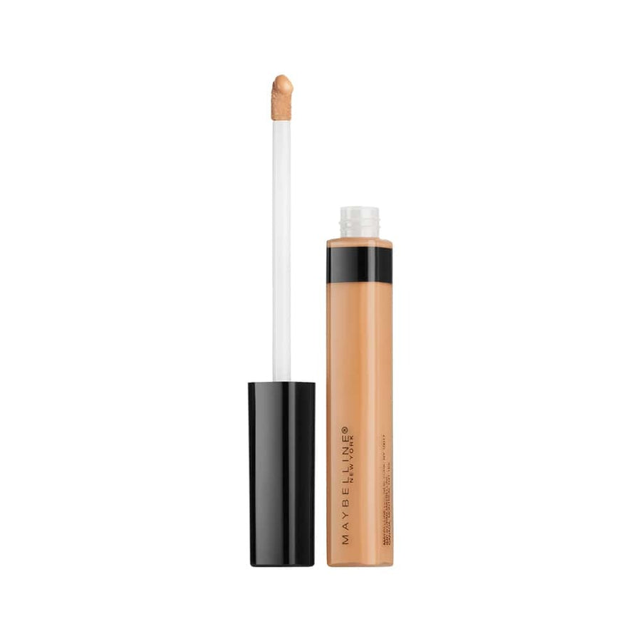 Maybelline Fit Me Concealer bottle with the cap removed, showing the medium tone liquid concealer and the applicator wand.
