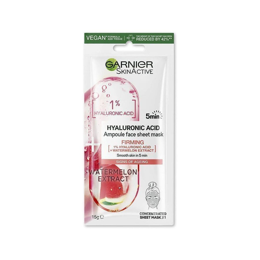 Garnier Skin Active Hyaluronic Acid Ampoule Face Sheet Mask Watermelon Extract 15g