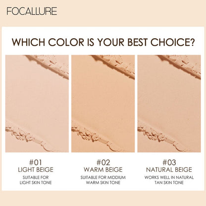 Focallure Cover Two Way Cake Pressed Powder 02 Warm Beige 6.5g