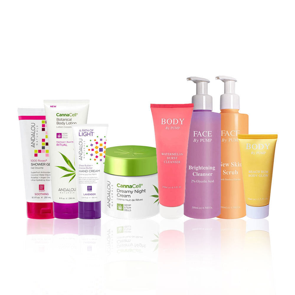 Pump + Andalou Naturals Skincare Gift Set (8 items)