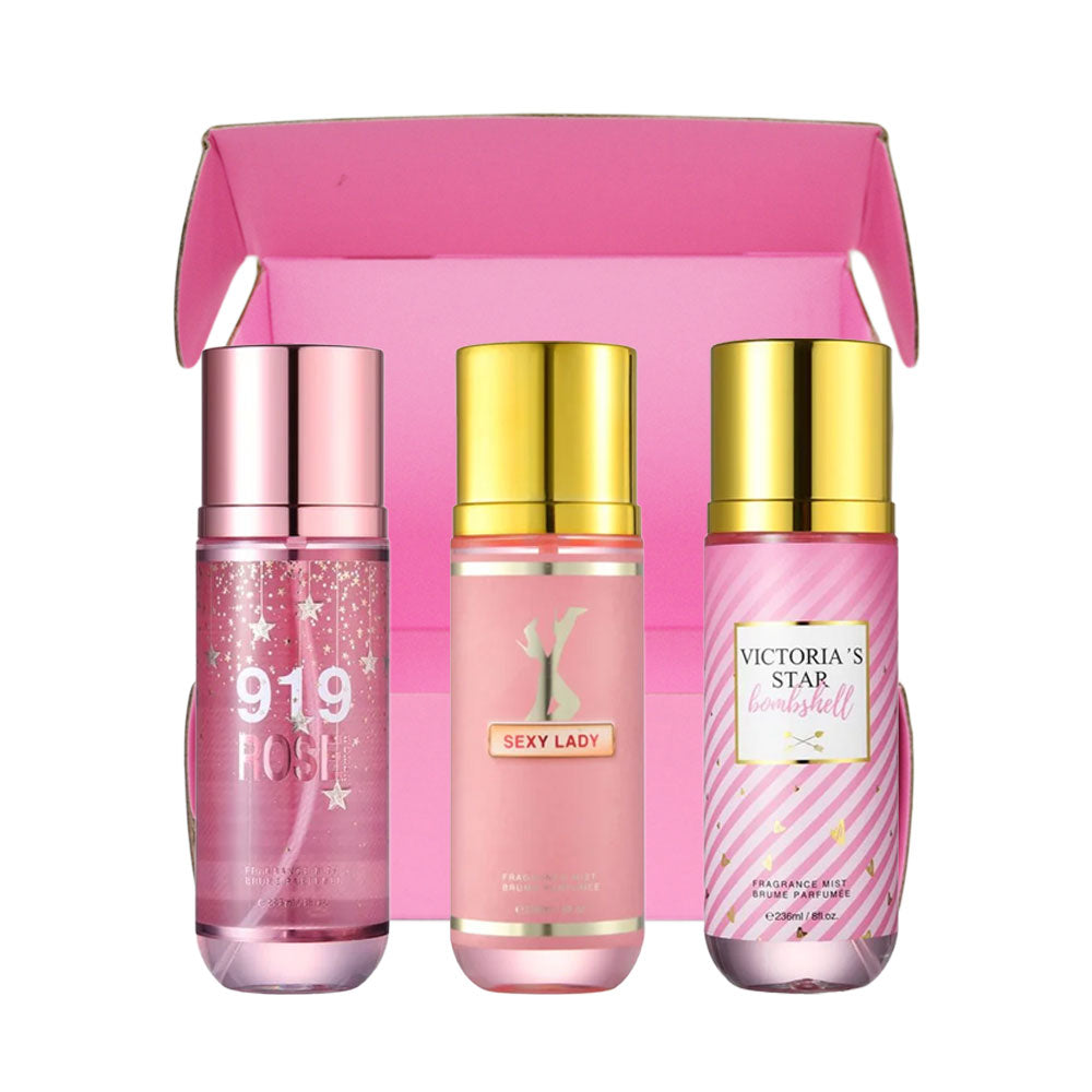 Holiday Body Mist Gift Set 3 items, Poetry Time fragrance mist gift set for her