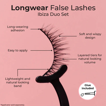 MCoBeauty Longwear False Lashes Natural Ibiza Duo Value Set