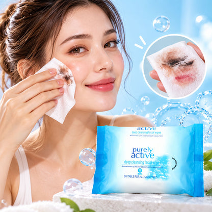 Purely Active Deep Cleansing Facial Wipes 25pk
