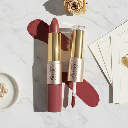 Beauty Buddy Velvet Gold 2-in-1 Matte Lipstick & Liquid Lipstick 02 Velvet Crush