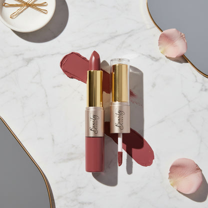 Beauty Buddy Velvet Gold 2-in-1 Matte Lipstick & Liquid Lipstick 01 Rose Silk