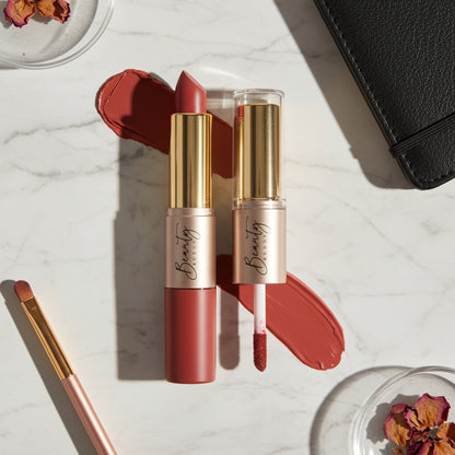 Beauty Buddy Velvet Gold 2-in-1 Matte Lipstick & Liquid Lipstick 06 Golden Hour