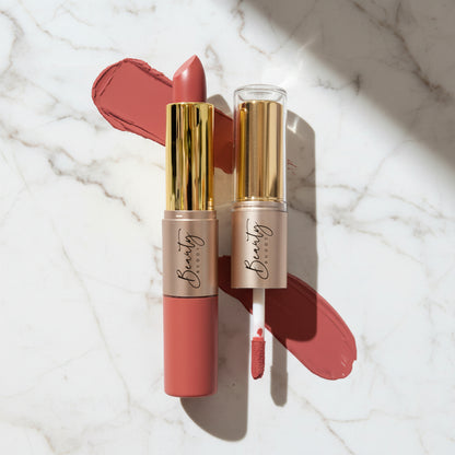 Beauty Buddy Velvet Gold 2-in-1 Matte Lipstick & Liquid Lipstick 03 Nude Muse