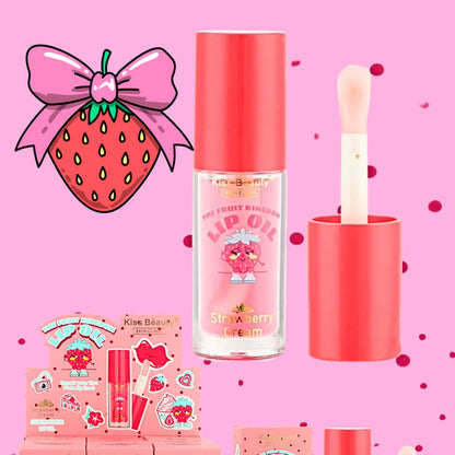 Kiss Beauty The Fruit Kingdom Lip Oil  - Shade 2 Strawberry Cream