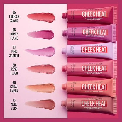 Maybelline Cheek Heat Sheer Gel Cream Blush 25 Fuchsia Spark 8ml