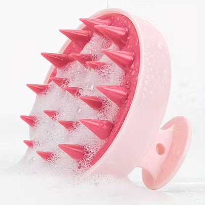 Silicone Scalp Massager Shampoo Brush Pink