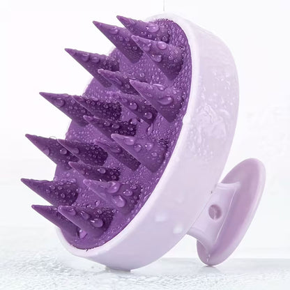 Silicone Scalp Massager Shampoo Brush Purple